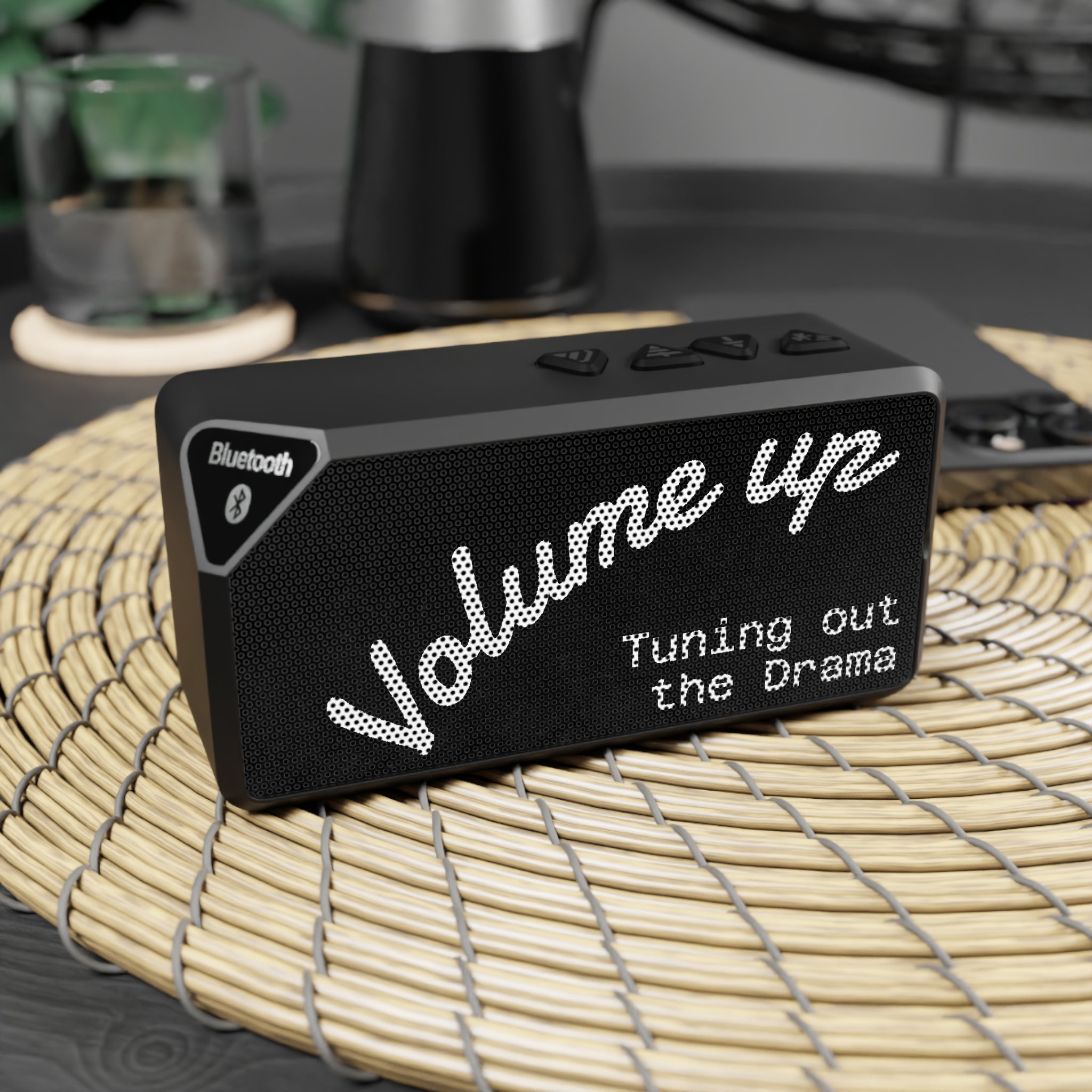Bluetooth Speaker — “Volume Up: Tuning Out the Drama” Portable Wireless Audio