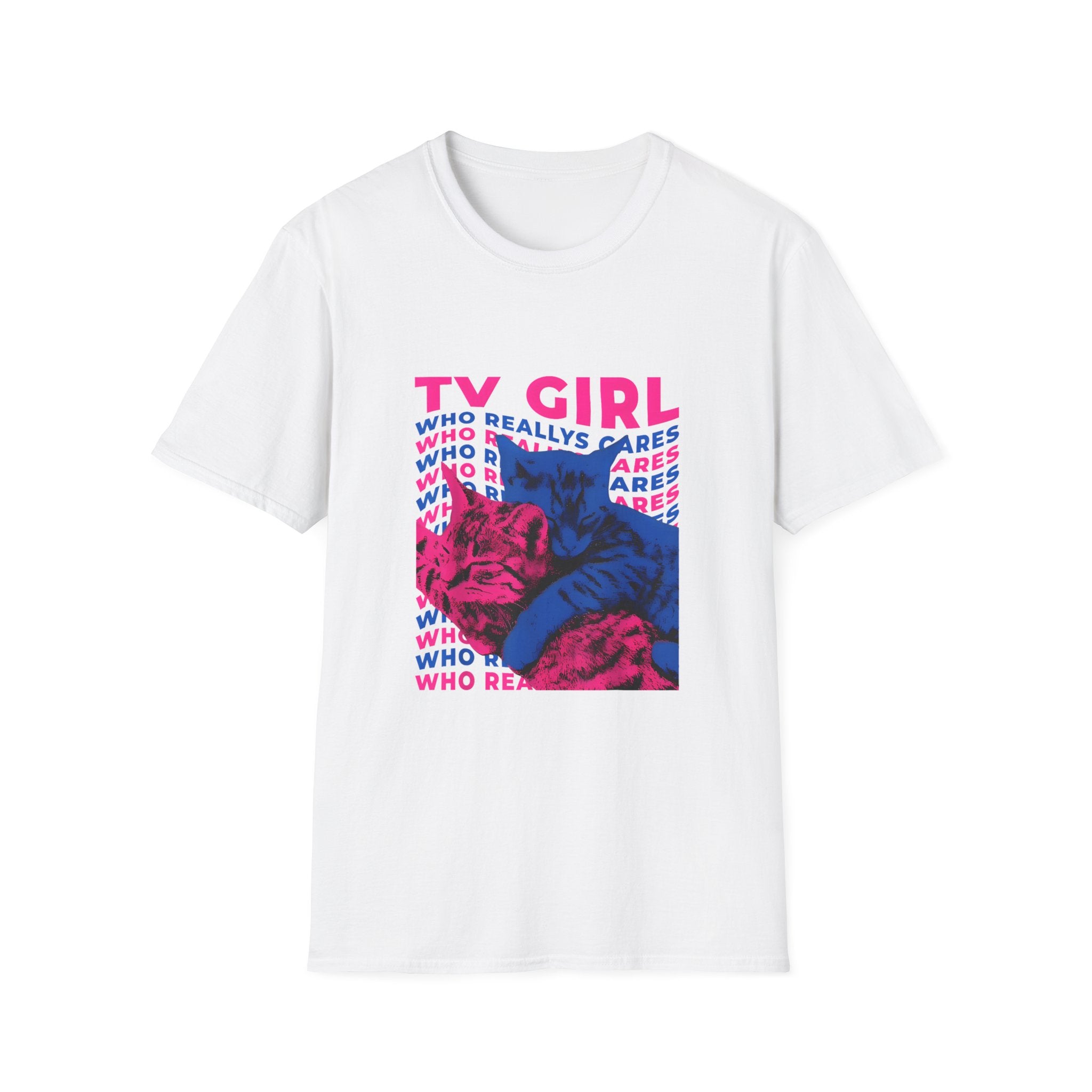 TV Girl Retro Graphic Tee — "Who Really Cares" Vintage-Inspired Band Artwork