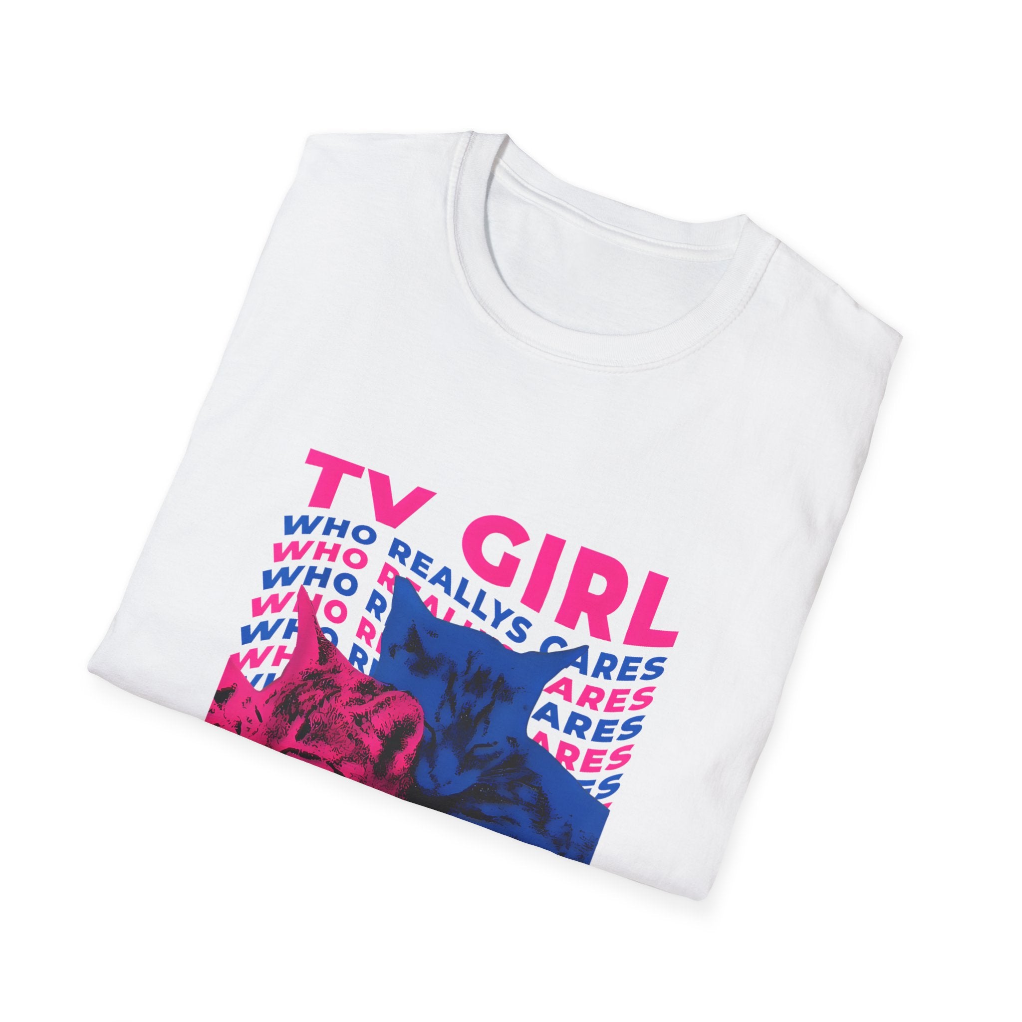 TV Girl Retro Graphic Tee — "Who Really Cares" Vintage-Inspired Band Artwork