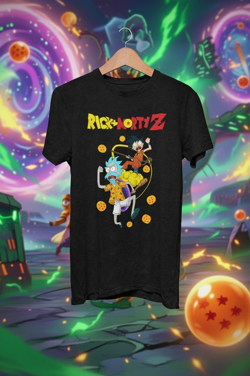 Rick & Morty Dragon Balls T-Shirt — Cartoon Crossover Anime Parody Tee